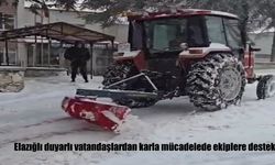 Elazığlı duyarlı vatandaşlardan karla mücadelede ekiplere destek