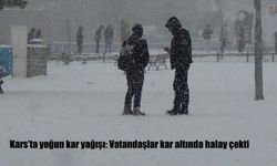 Kars’ta yoğun kar yağışı: Vatandaşlar kar altında halay çekti