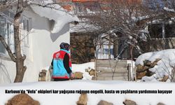 Karlıova'da "Vefa" ekipleri kar yağışına rağmen engelli, hasta ve yaşlıların yardımına koşuyor