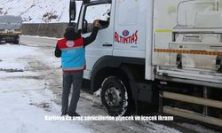 Karlıova'da araç sürücülerine yiyecek ve içecek ikramı