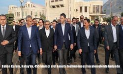 Bakan Kurum, Hatay'da, 455 bininci afet konutu teslimi öncesi incelemelerde bulundu