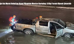 Ağrı’da Murat Nehri’ne Uçan Pikaptan Mucize Kurtuluş: 5 Kişi Yaralı Olarak Çıkarıldı