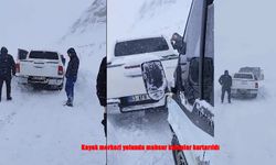 Kayak Merkezi Yolunda Zorlu Kurtarma Operasyonu