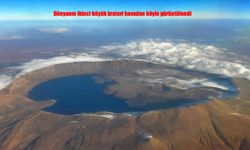 Dünyanın İkinci Büyük Krateri Nemrut Gölü Havadan Görüntülendi