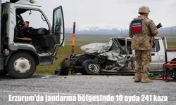 Erzurum'da jandarma bölgesinde 10 ayda 241 kaza
