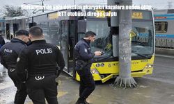 Sultangazi’de yola dökülen akaryakıt kazalara neden oldu: İETT otobüsü direğe çarptı