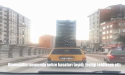 Otomobilin Tavanında Sebze Kasaları Taşıdı, Trafiği Tehlikeye Attı