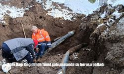 Ilgar Dağı Geçidi'nde tünel çalışmasında su borusu patladı