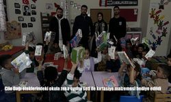 Cilo Dağı eteklerindeki okula zeka oyunu seti ile kırtasiye malzemesi hediye edildi