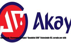 Akay Grup, Ekonomist Dergisi ‘‘Anadolu 500'' listesinde 93. sırada yer aldı