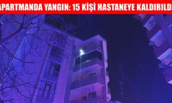 32 daireli apartmanda yangın paniği: 15 kişi hastaneye kaldırıldı