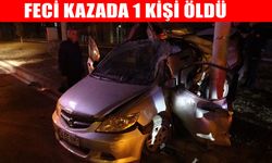Kontrolden çıkan araç direğe çarptı: 1 ölü 1 ağır yaralı