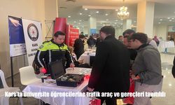 Kars’ta üniversite öğrencilerine trafik araç ve gereçleri tanıtıldı