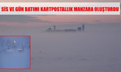 Muş'ta sis ve gün batımı kartpostallık manzara oluşturdu