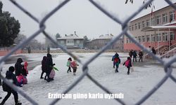 Erzincan güne karla uyandı