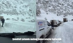 Şemdinli yolunda mahsur kalan araçlar kurtarıldı