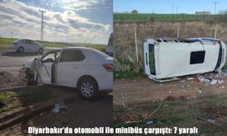 Diyarbakır’da otomobil ile minibüs çarpıştı: 7 yaralı