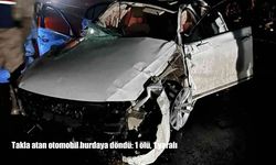 Takla atan otomobil hurdaya döndü: 1 ölü, 1 yaralı