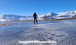 Taşlıçay Balık Gölü kısmen buz tuttu