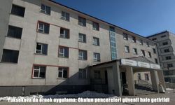 Yüksekova'da okul pencereleri öğrenciler için güvenli hale getirildi