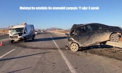 Malatya’da minibüs ile otomobil çarpıştı: 1’i ağır 3 yaralı