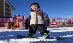 Palandöken'de yapay karla kayak keyfi