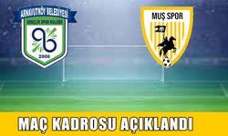 Arnavutköy-Muşspor maçının kadrosu açıklandı
