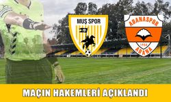 Muşspor-Adanaspor maçının hakemleri açıklandı