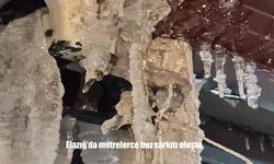 Elazığ’da metrelerce buz sarkıtı oluştu