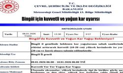 Bingöl için kuvvetli ve yoğun kar uyarısı