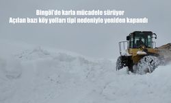 Bingöl’de karla mücadele sürüyor: Açılan bazı köy yolları tipi nedeniyle yeniden kapandı