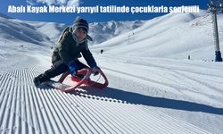 Abalı Kayak Merkezi yarıyıl tatilinde çocuklarla şenlendi