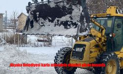 Akyaka Belediyesi karla mücadele ekipleri görev başında