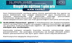Bingöl'de eğitime 1 gün ara