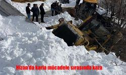 Hizan'da karla mücadele sırasında kaza