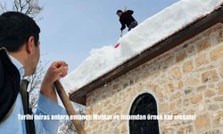 Tarihi miras onlara emanet: Muhtar ve imamdan örnek kar mesaisi