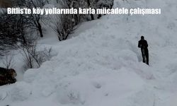 Bitlis’te köy yollarında karla mücadele çalışması
