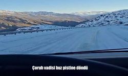Çoruh vadisi buz pistine döndü