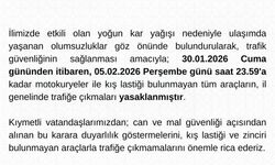 Tunceli’de Kar Nedeniyle Trafik Yasağı: Motokuryeler ve Kış Lastiği Olmayan Araçlar Durdu