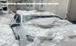 Tatvan’da Çatıdan Düşen Kar Otomobili Kullanılamaz Hale Getirdi