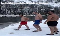 Tunceli’de Soğuğa Meydan Okudular: 3 Arkadaş Buz Gibi Nehirde Yüzdü