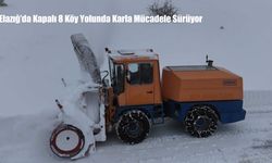 Elazığ’da Kapalı 8 Köy Yolunda Karla Mücadele Sürüyor