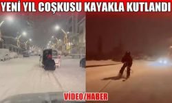 Muş sokakları pist oldu: Yeni yıl coşkusu kayakla kutlandı