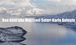 Van Gölü’nün Masmavi Suları Karla Buluştu