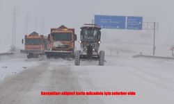 Aşkale’de Karayolları ekipleri gece gündüz sahada