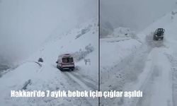 Hakkari’de 7 aylık bebek için çığlar aşıldı