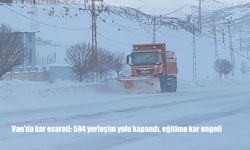 Van'da kar esareti: 594 yerleşim yolu kapandı, eğitime kar engeli