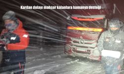 Kardan dolayı mahsur kalanlara kumanya desteği