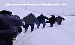 Çığla kapanan yolda mahsur kalan 100 kişi köyde misafir edildi