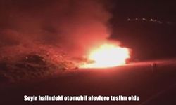 Hatay’da seyir halindeki otomobil alevlere teslim oldu